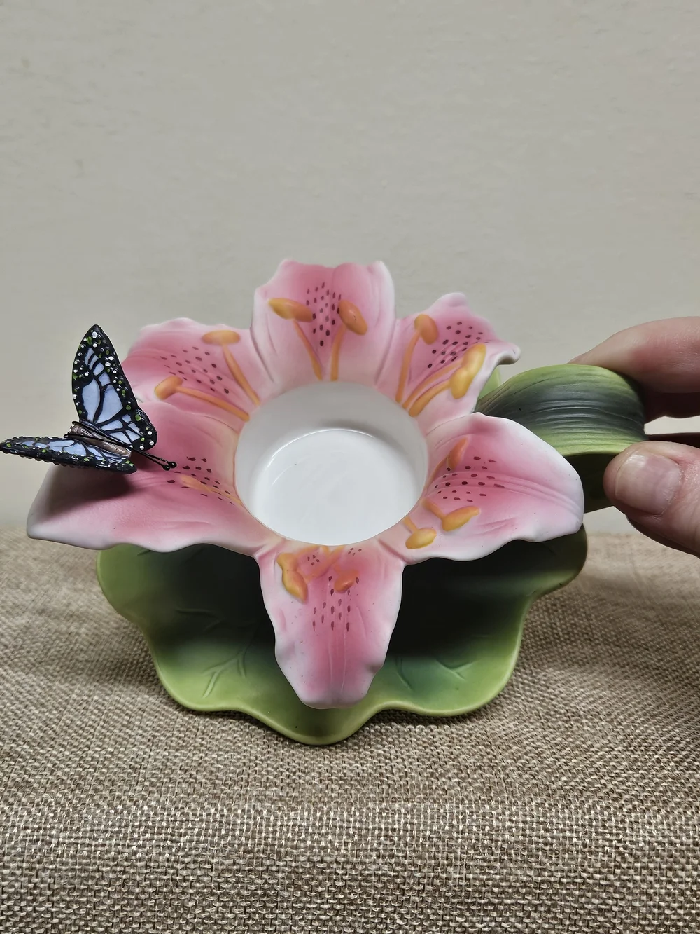 PartyLite Stargazer Lily Tealight Holder - New In Box Only Opened To Take Photos